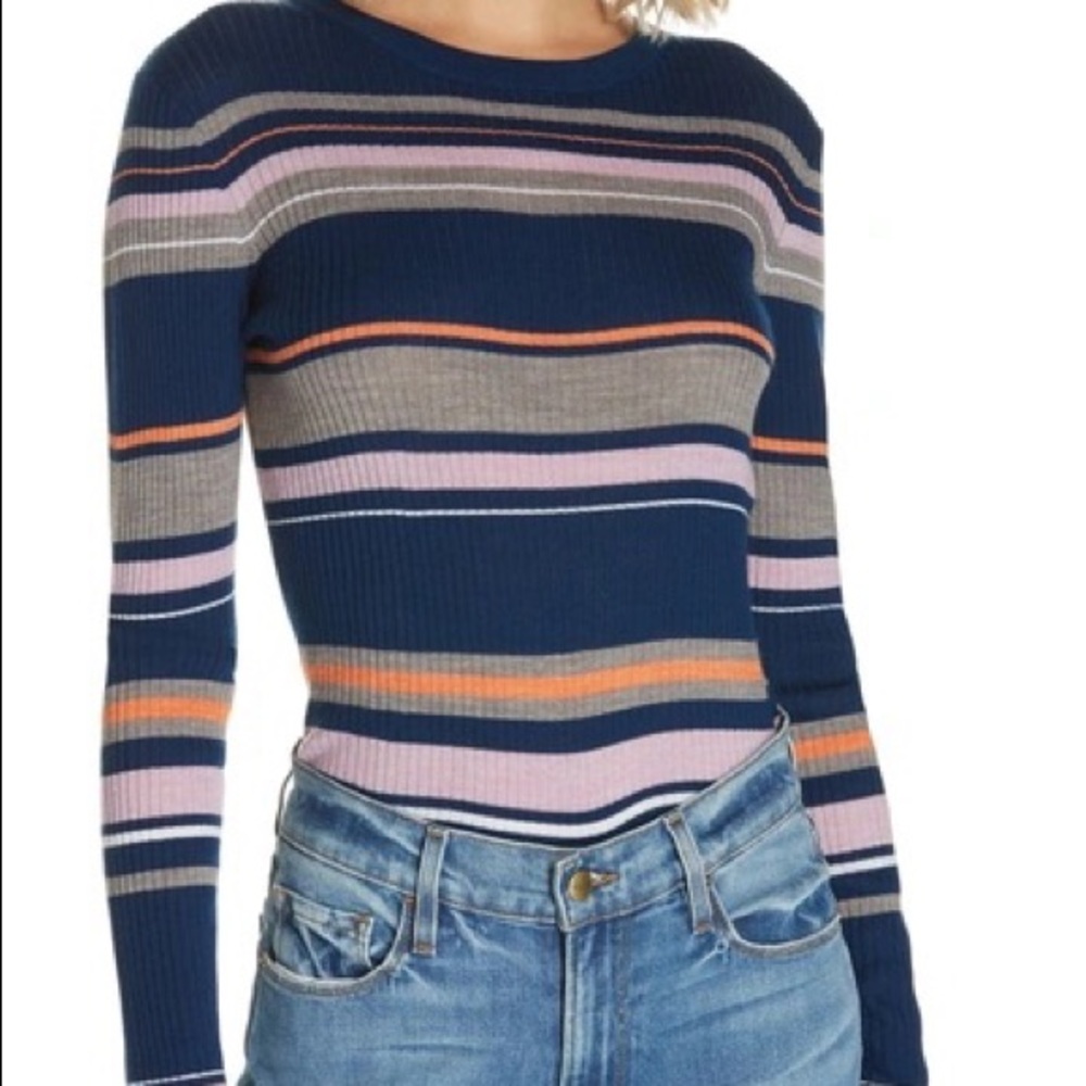 Frame Stripe Sweater in Lilac Multi